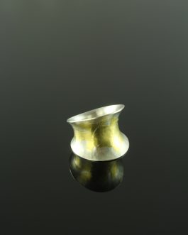 Collection Vulkana: HELIUS Anticlastic forming Ring with Gold Leaf